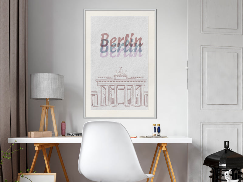 Poster - Pastel Berlin  - wit passepartout