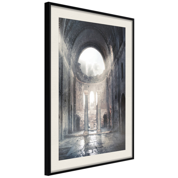Poster - Ruins of a Cathedral  - zwart passepartout