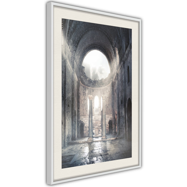Poster - Ruins of a Cathedral  - wit passepartout