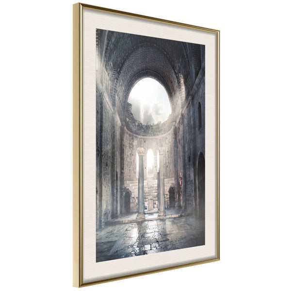 Poster - Ruins of a Cathedral  - goud passepartout
