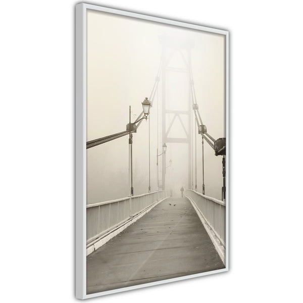 Poster - Bridge Disappearing into Fog  - wit