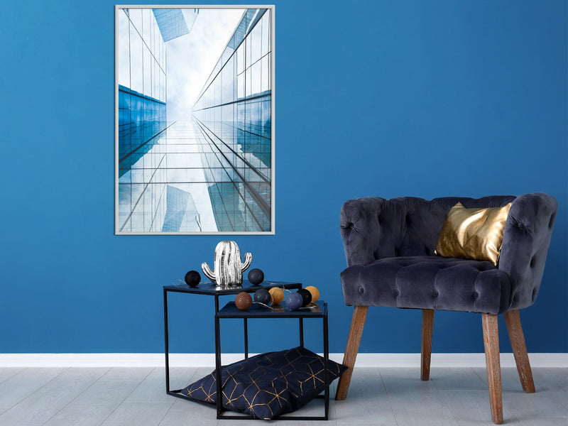 Poster - Steel and Glass (Blue)  - wit