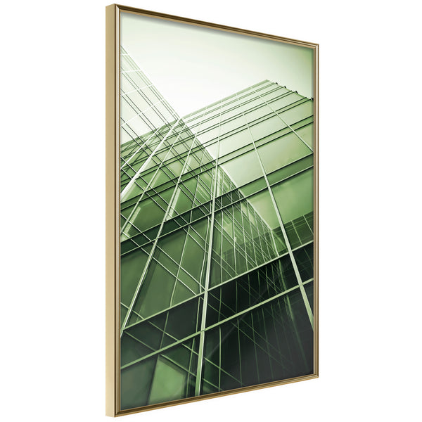 Poster - Steel and Glass (Green)  - goud