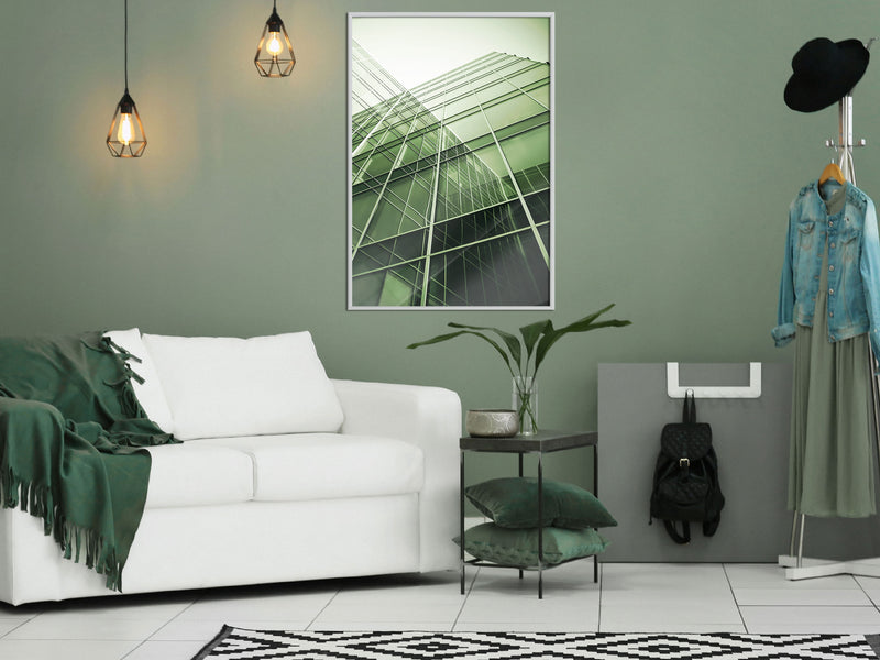 Poster - Steel and Glass (Green)  - wit