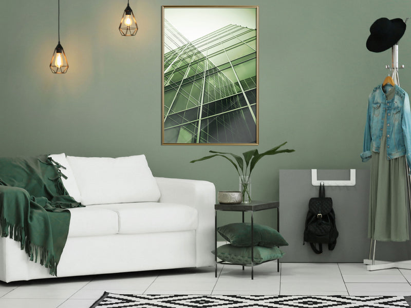 Poster - Steel and Glass (Green)  - goud