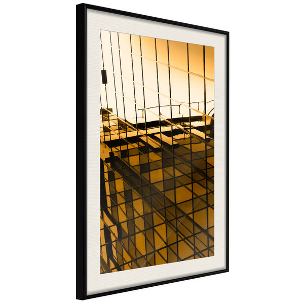 Poster - Steel and Glass (Yellow)  - zwart passepartout