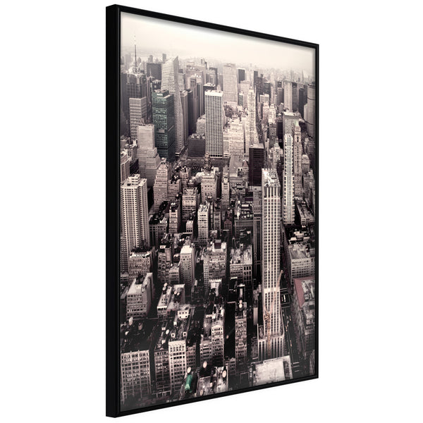 Poster - New York from a Bird's Eye View  - zwart