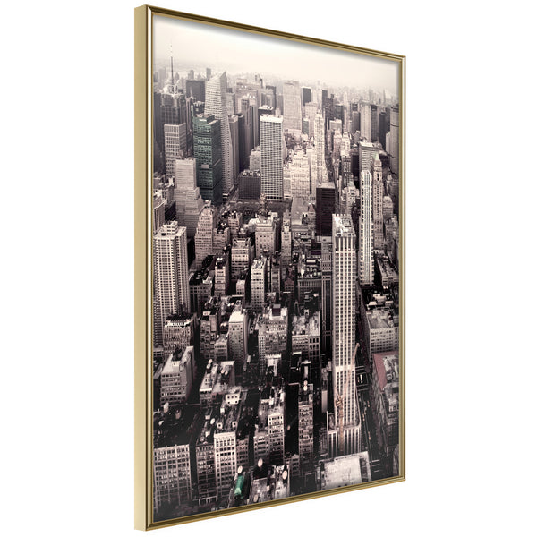 Poster - New York from a Bird's Eye View  - goud