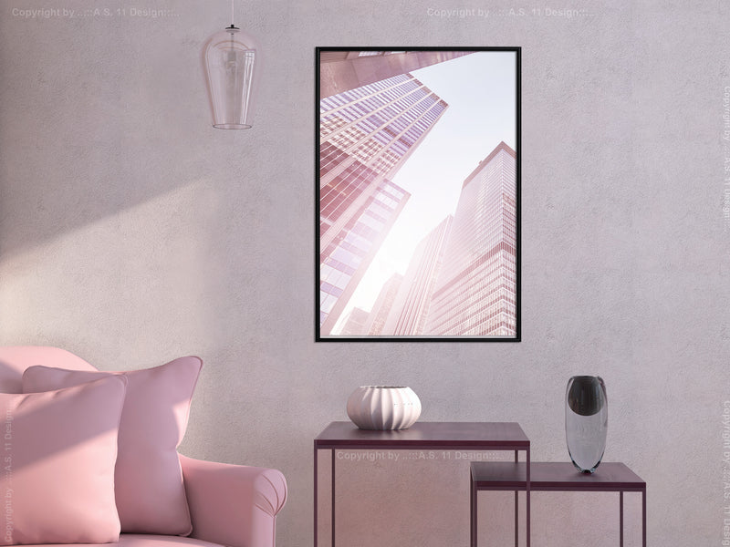 Poster - Steel and Glass (Pink)  - zwart