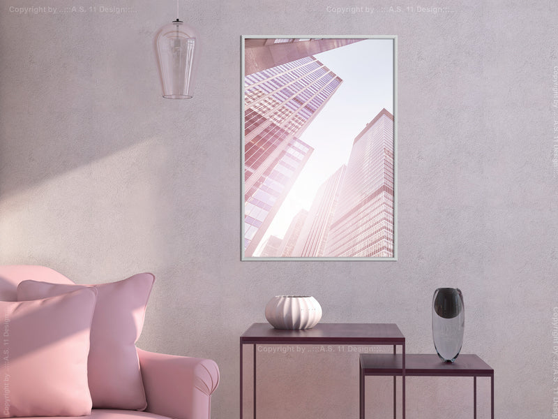 Poster - Steel and Glass (Pink)  - wit