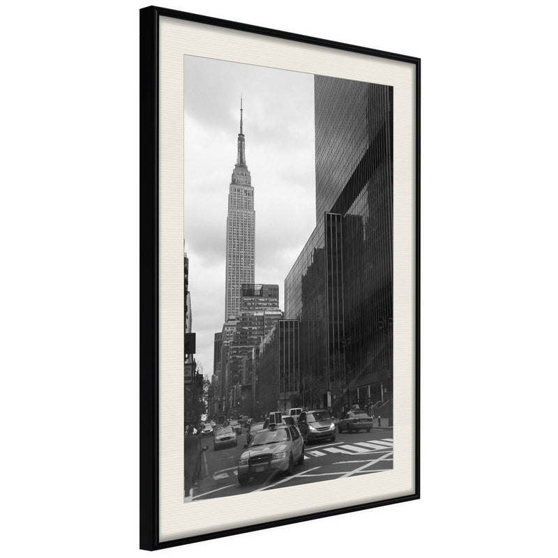 Poster - Empire State Building  - zwart passepartout