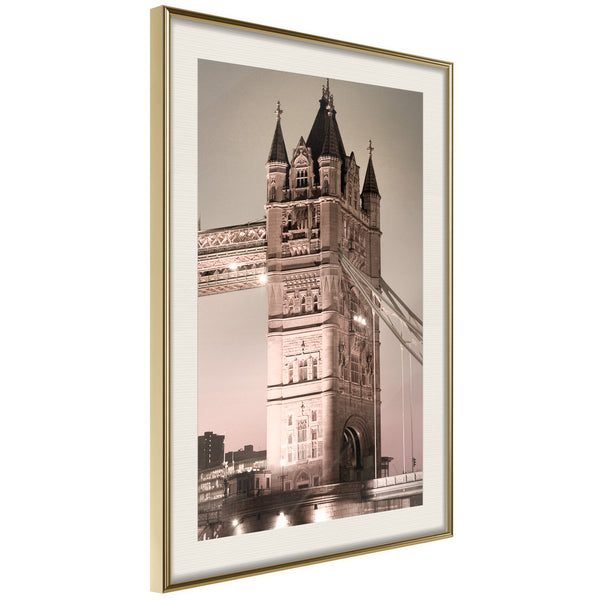 Poster - Symbol of London  - goud passepartout