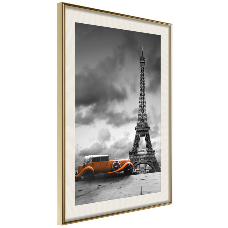 Poster - Under the Eiffel Tower  - goud passepartout