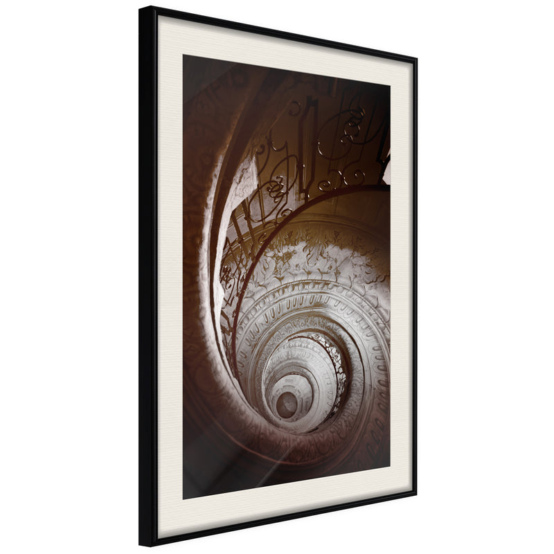 Poster - Winding Staircase  - zwart passepartout