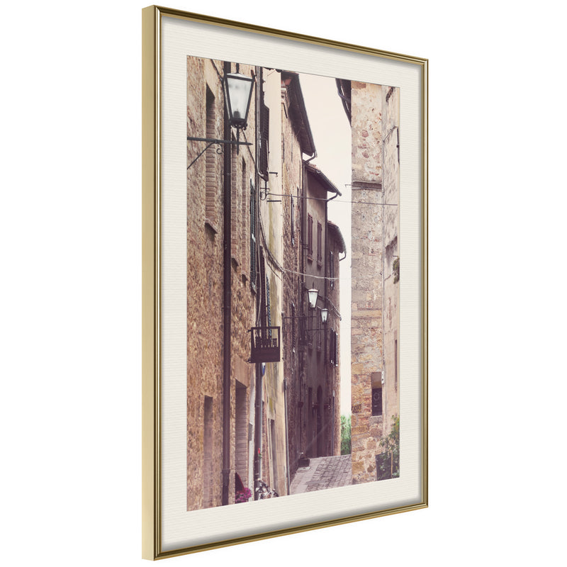 Poster - Brick Buildings  - goud passepartout