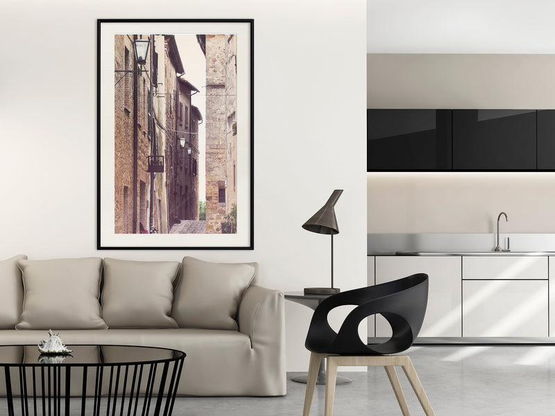 Poster - Brick Buildings  - zwart passepartout