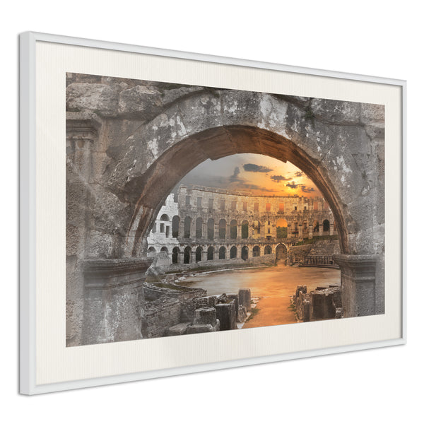 Poster - Sunset in the Ancient City  - wit passepartout