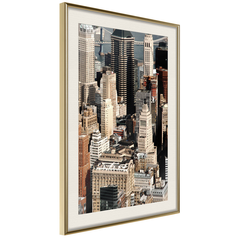 Poster - Urban Life  - goud passepartout