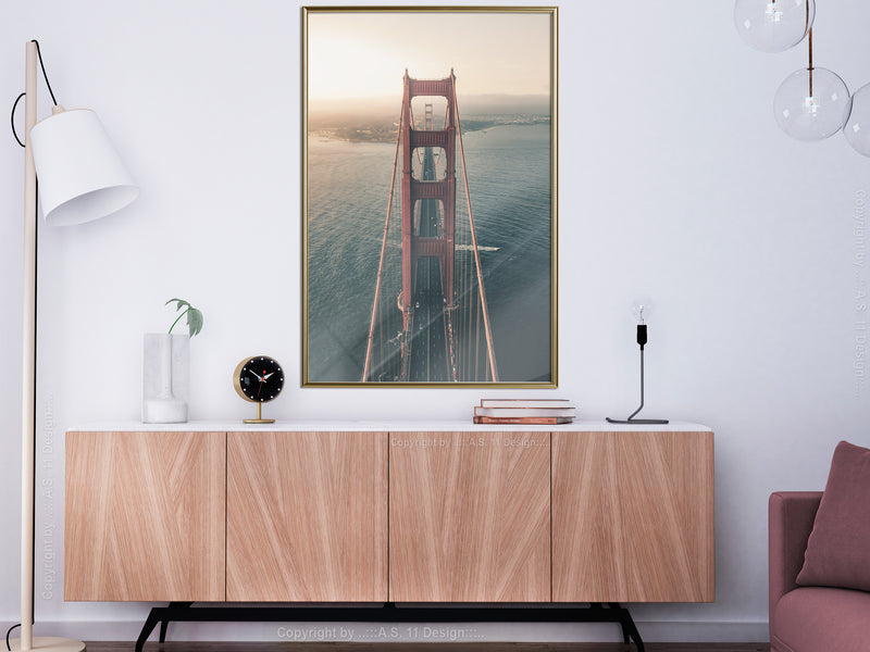 Poster - Bridge in San Francisco I  - goud