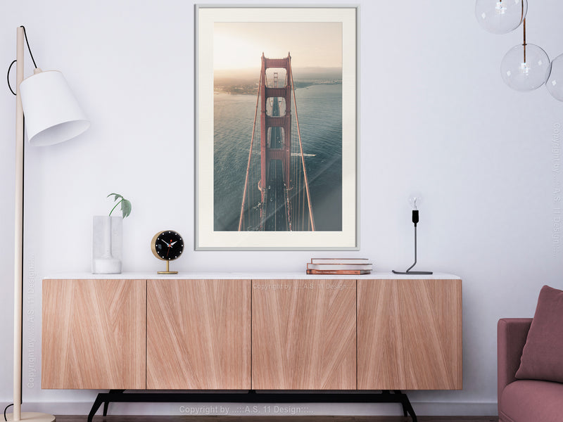 Poster - Bridge in San Francisco I  - wit passepartout