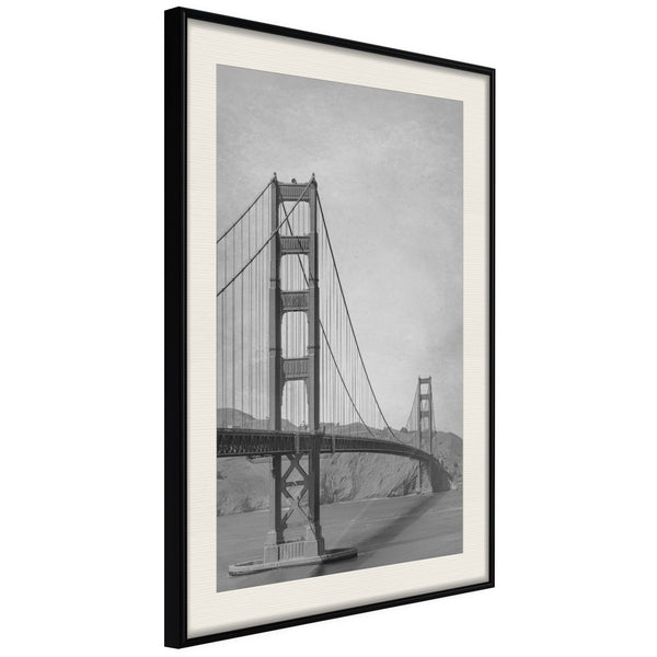 Poster - Bridge in San Francisco II  - zwart passepartout