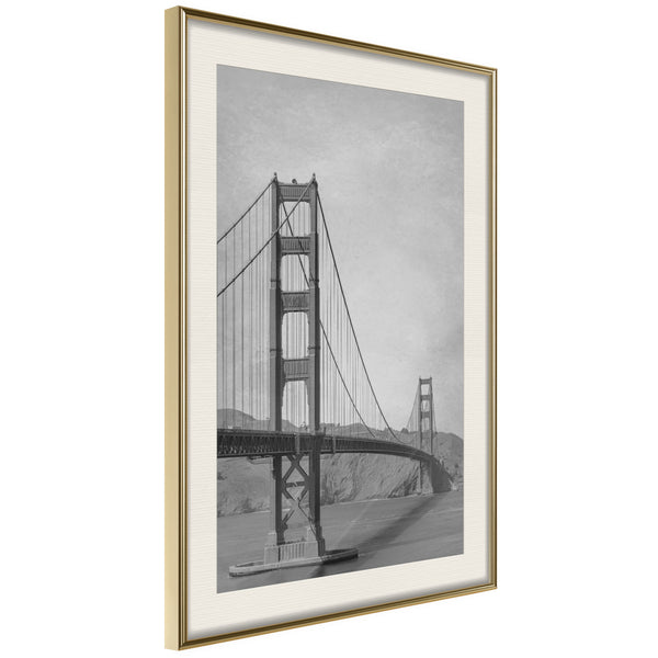 Poster - Bridge in San Francisco II  - goud passepartout