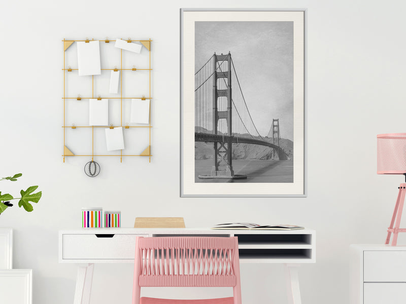 Poster - Bridge in San Francisco II  - wit passepartout