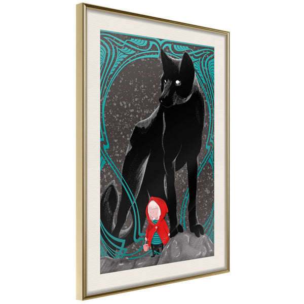 Poster - Bad Wolf  - goud passepartout