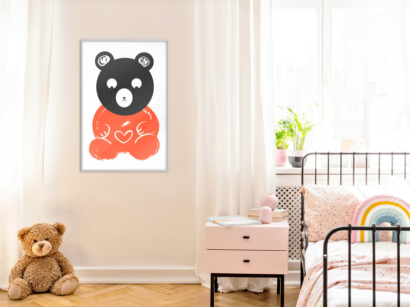 Poster - Teddy Bear in Love  - wit