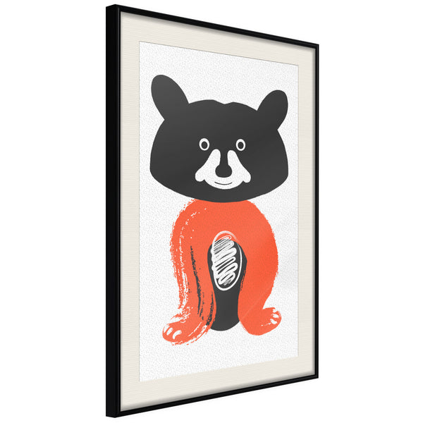 Poster - Little Bear  - zwart passepartout