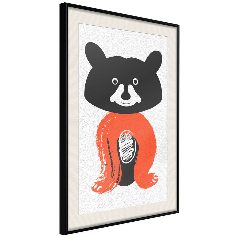 Poster - Little Bear  - zwart passepartout