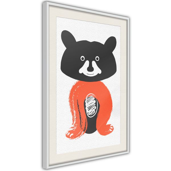 Poster - Little Bear  - wit passepartout