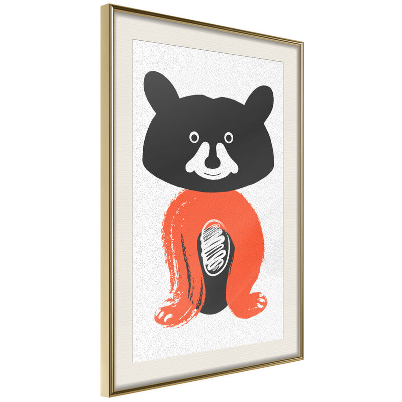 Poster - Little Bear  - goud passepartout