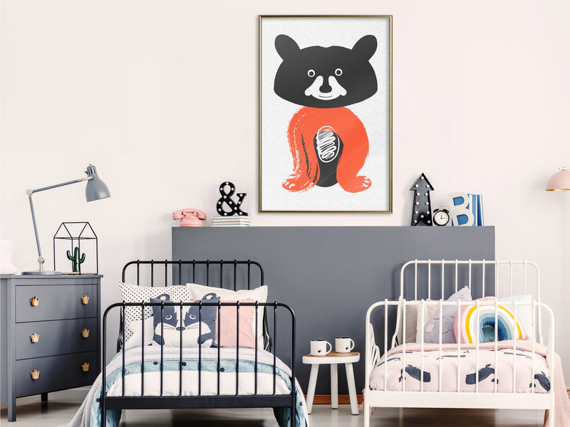 Poster - Little Bear  - goud