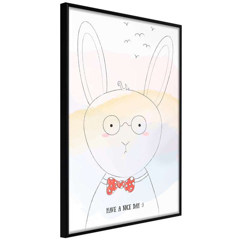 Poster - Polite Bunny  - zwart