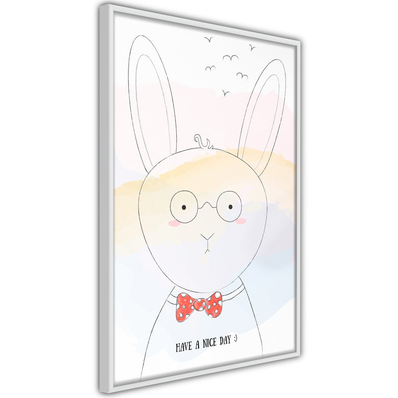 Poster - Polite Bunny  - wit