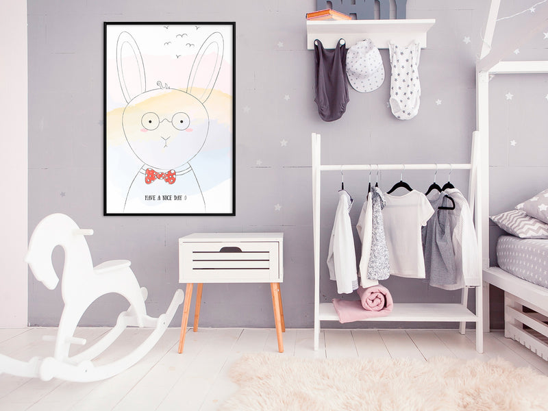 Poster - Polite Bunny  - zwart