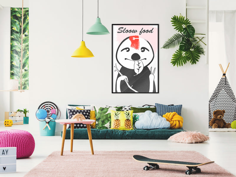 Poster - Sloth's Favourite Food   - zwart