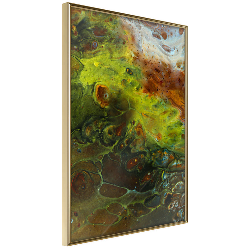 Poster - Turbulent Green  - goud