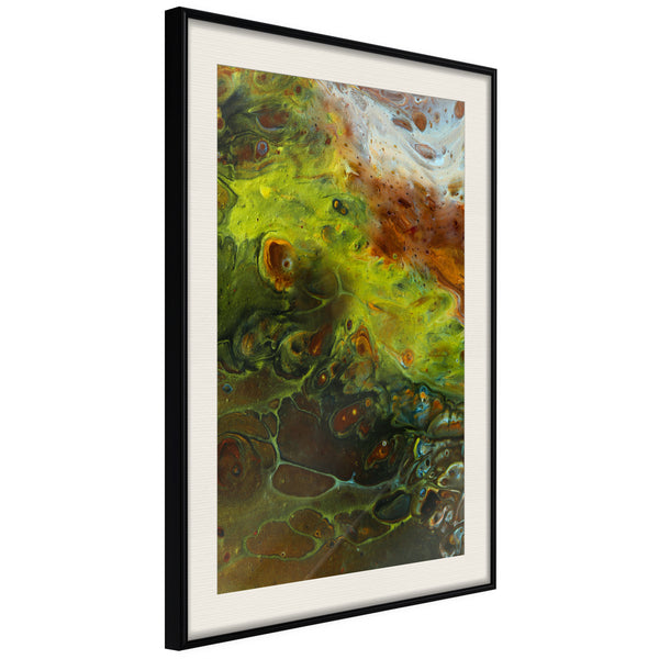 Poster - Turbulent Green  - zwart passepartout