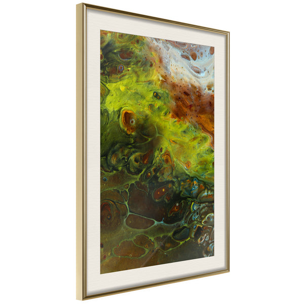 Poster - Turbulent Green  - goud passepartout