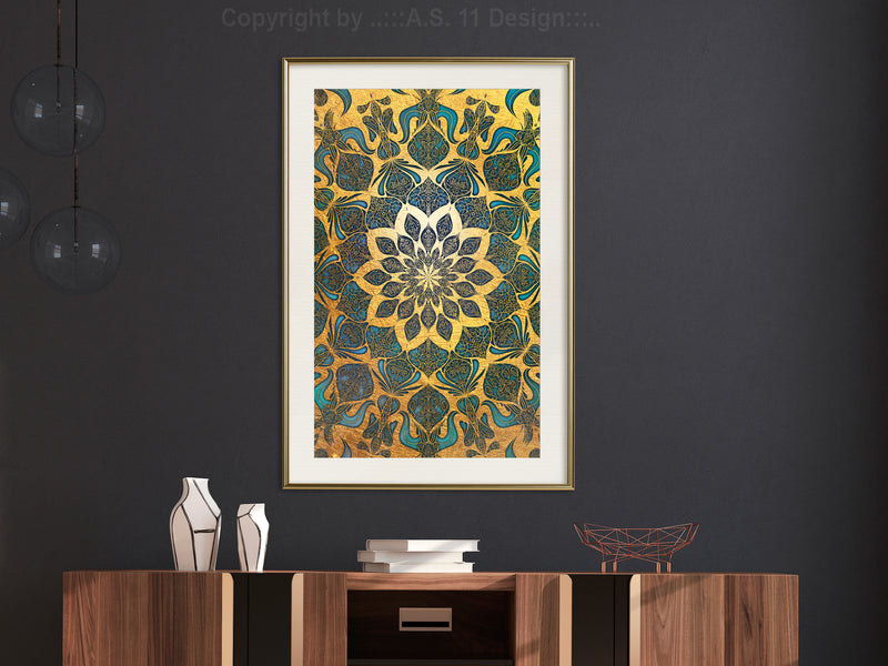 Poster - Oriental Glow  - goud passepartout