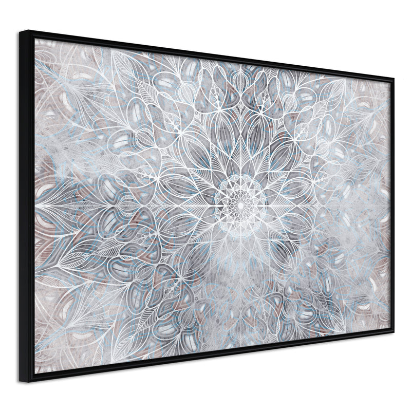 Poster - Winter Mandala  - zwart