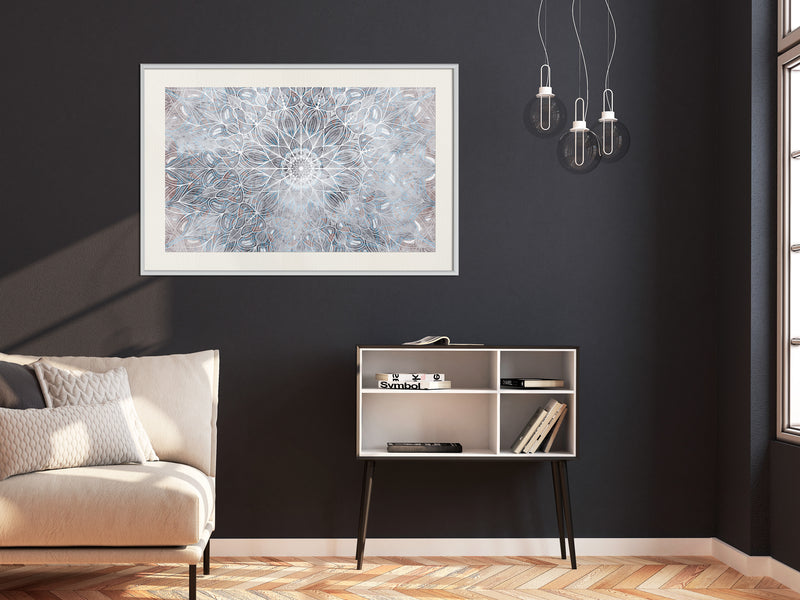 Poster - Winter Mandala  - wit passepartout