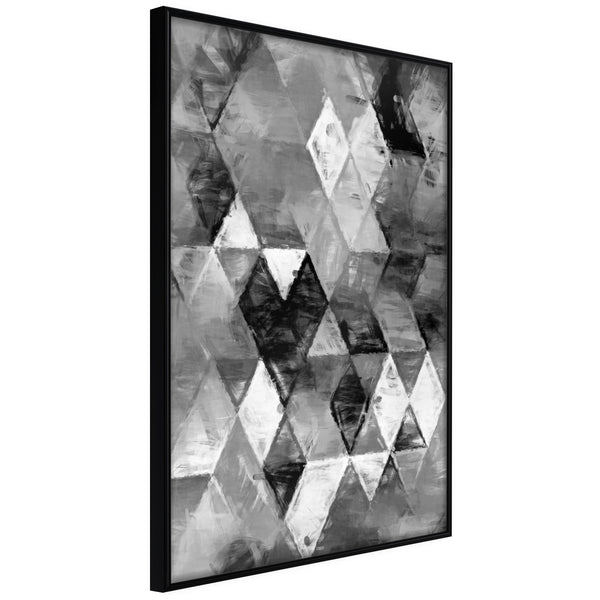 Poster - Abstract Diamonds  - zwart