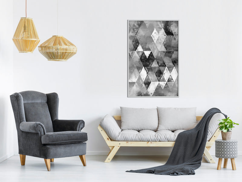 Poster - Abstract Diamonds  - wit