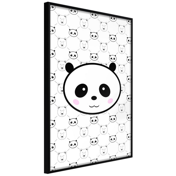 Poster - Panda and Friends  - zwart