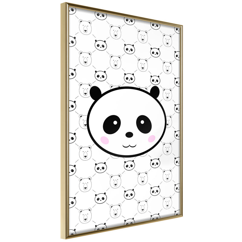 Poster - Panda and Friends  - goud