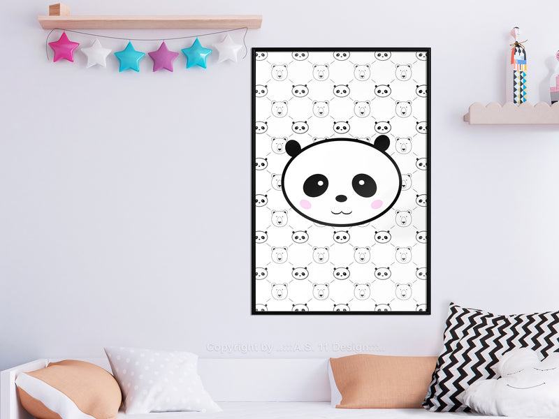 Poster - Panda and Friends  - zwart