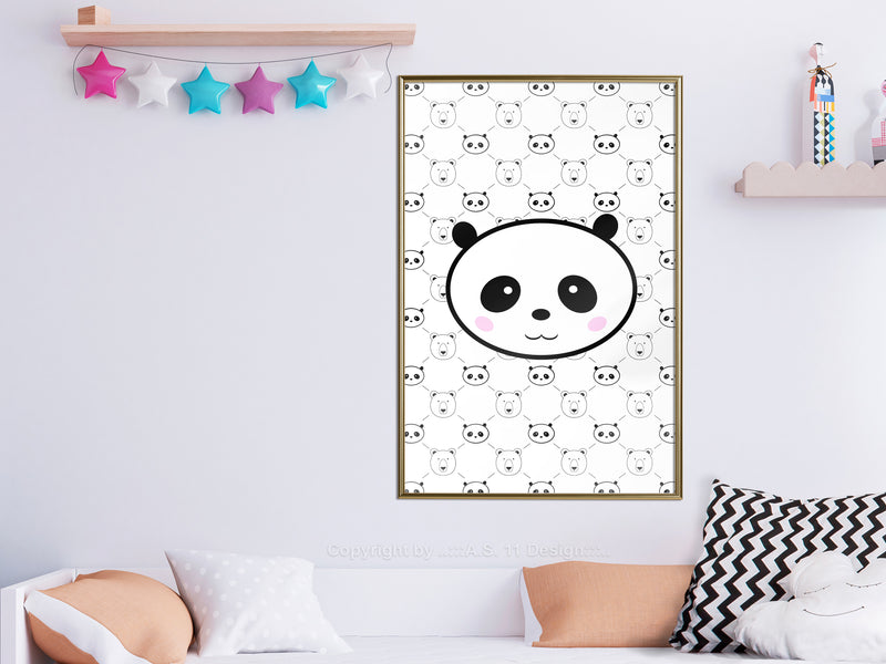 Poster - Panda and Friends  - goud